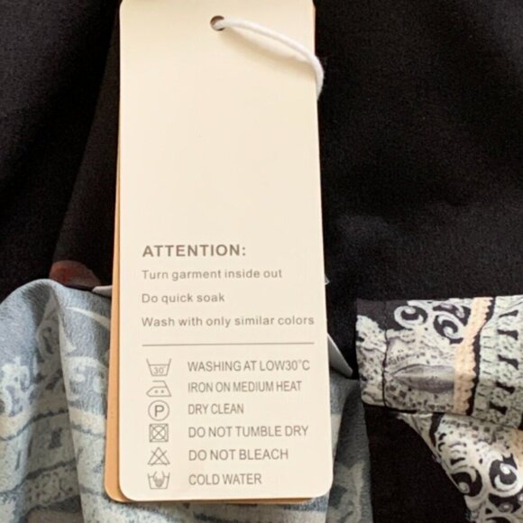 Tendency Black Swing Top Floral and Lace Print Sz XL #49L - Picture 7 of 7